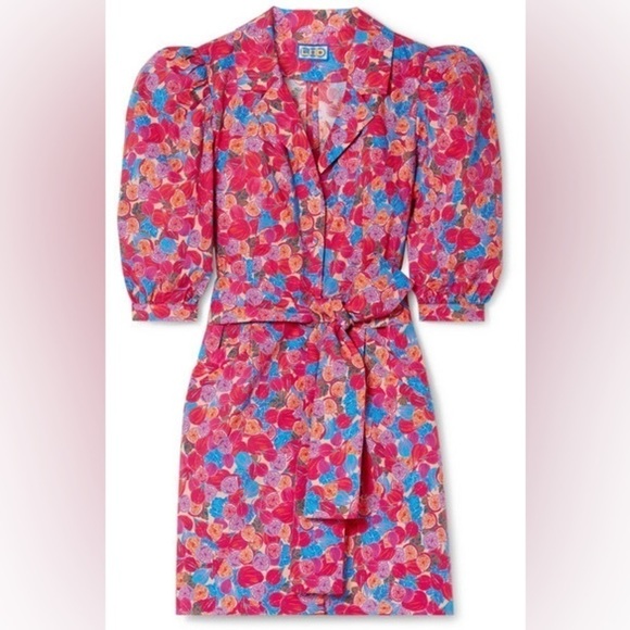 NWT LHD Casitas Printed Cotton Blend Poplin Mini Dress - Picture 3 of 13